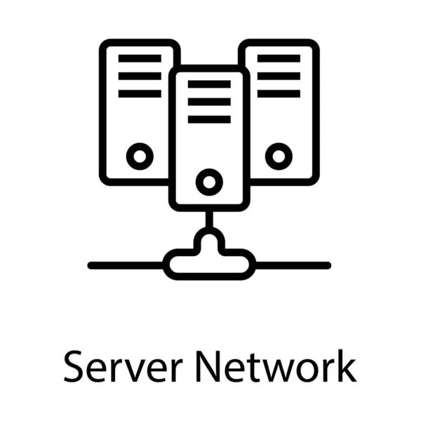 Progettazione Vettoriale Linea Dell Icona Del Server Dati — Vettoriale Stock