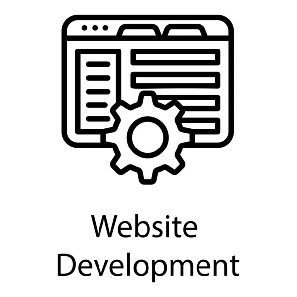 Icono Desarrollo Web Línea Diseño — Vector de stock