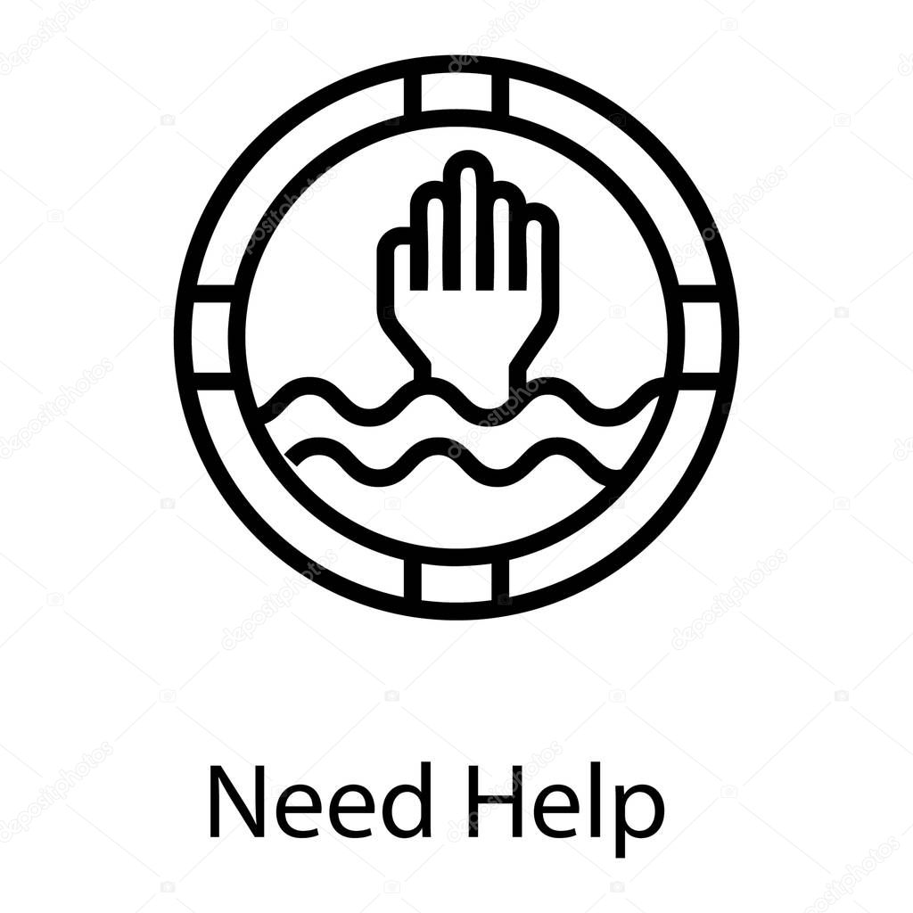 Need help icon in line design 