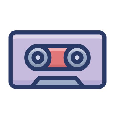 Beyaz arka plan üzerinde izole kaset simgesi 