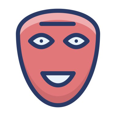 Düz tasarımda tiyatro maskesi simgesi 