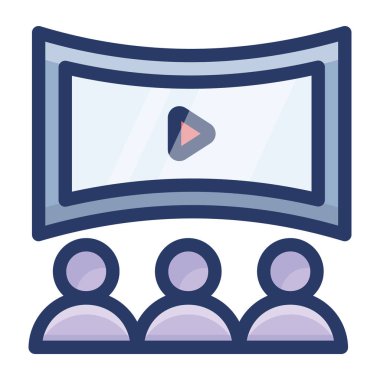 Film salonu düz vektör simgesi 