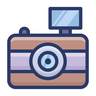 Flash kamera düz simge vektörü 