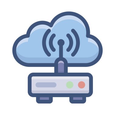 Düz tasarımda bulut internet vektörü 