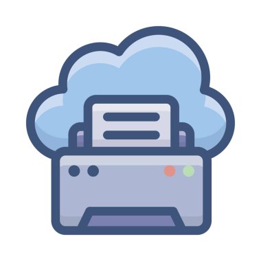 Düz tasarımda bulut ve faks 