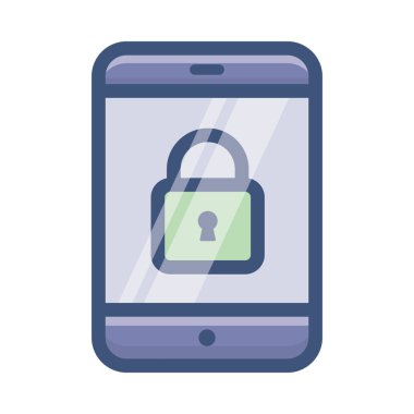 Düz akıllı telefon kilidi vektör tasarımı 