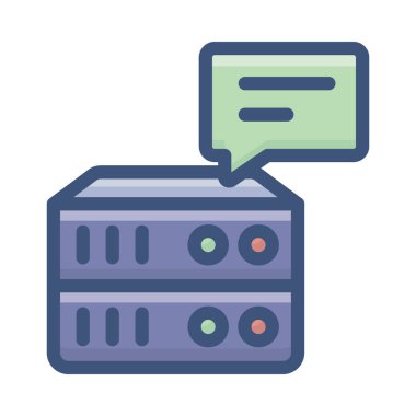 Düz tasarımda veri sunucusu bildirim vektörü