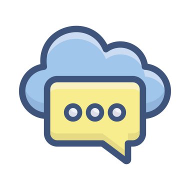 Bulut iletişim iletisi vektör tasarımı 