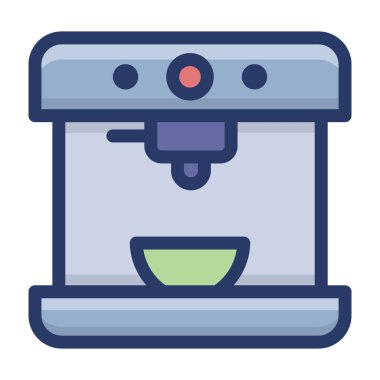 Kahve makinesi düz simge vektörü 