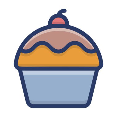 Düz tasarımda kek vektörü 