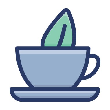 Düz vektör bitkisel çay simgesi 