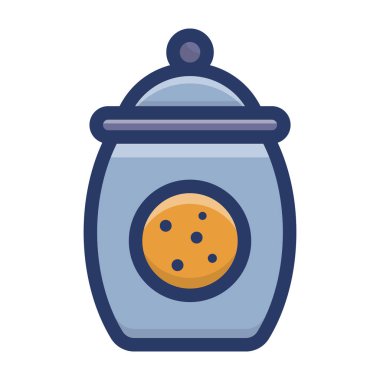 Düz simge vektörü çerezleri kavanoz 