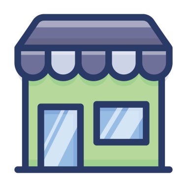 Cafe dış düz simge vektör tasarımı 