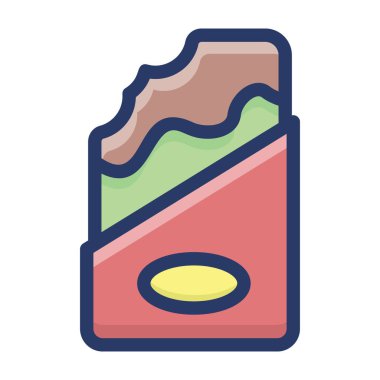 Çikolata bar düz simge tasarımı 