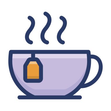 Anında çay bardağı düz simge vektör