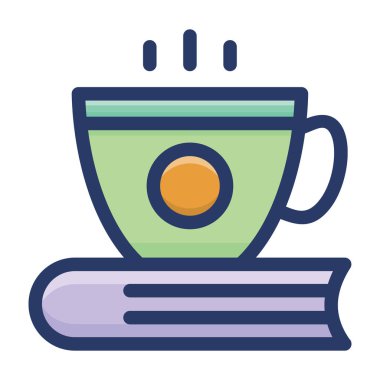 Çay molası düz simge vektörü 