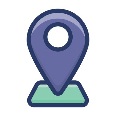 Harita konum işaretçisi düz simgesi 