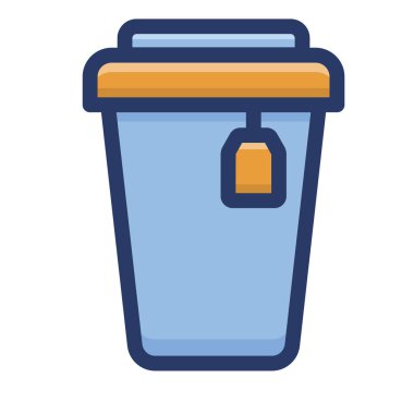 Takeaway teacup düz simge vektör