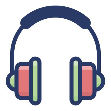 Kulaklık vektörünün düz simgesi 