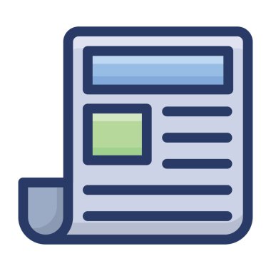 beyaz zemin üzerine gazete simgesi 