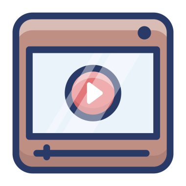 Online video eğitimi simgesi vektör 