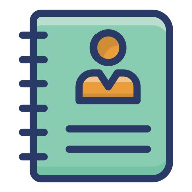 Telefon rehberi dizini düz simgesi 