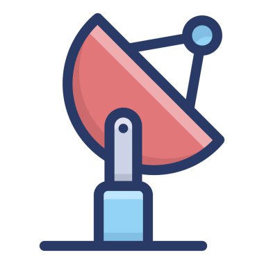 Uydu çanak düz simge vektör 