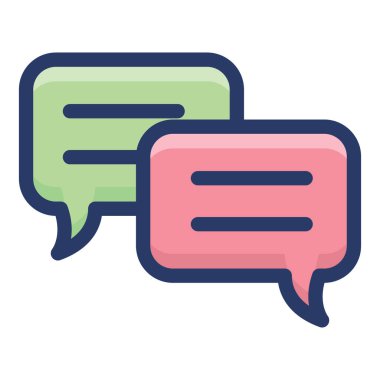 Mesajlaşma kabarcıkları düz simge vektörü 