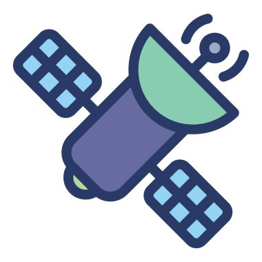 Düz tasarım uydu simgesi 