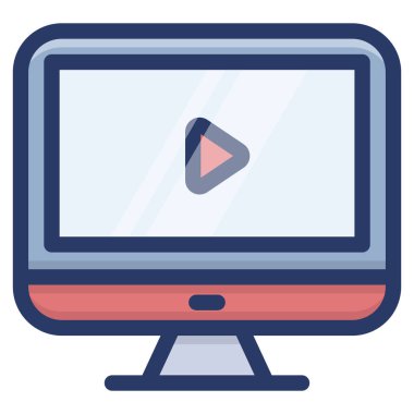 Online video eğitimi simgesi vektör 