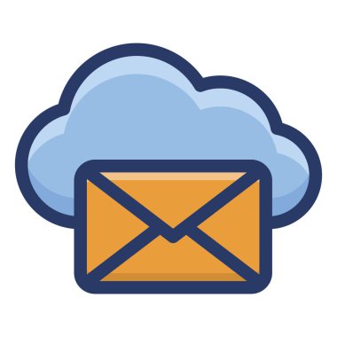 Bulut posta düz simge vektörü 