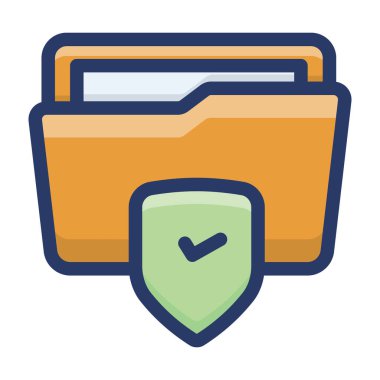 Güvenli klasör simgesinin düz tasarımı