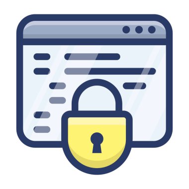 Web sitesi güvenlik simgesinin düz tasarımı.