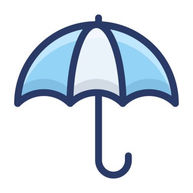 Düz vektörde güneşlik şemsiye simgesi 