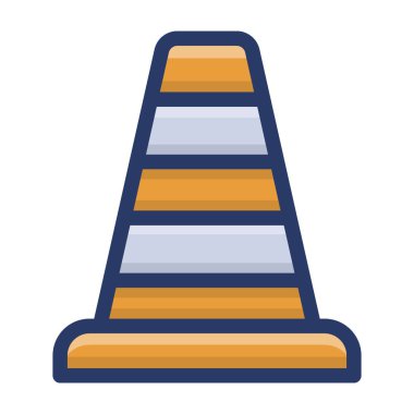 Trafik konisinin düz vektör tasarımı 