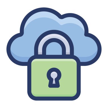 Korumalı bulut barındırma vektör tasarımı 