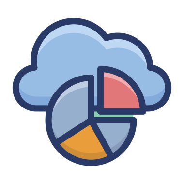 Düz bulut veri optimizasyonu simgesi tasarımı 