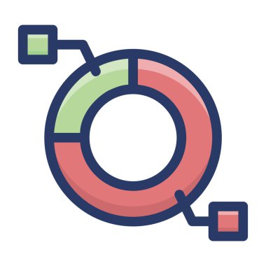 Düz tasarımda daire grafik vektörü 