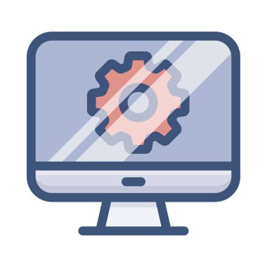 Düz bilgisayar ayarları vektör tasarımı 