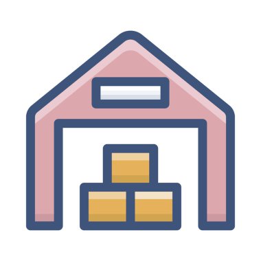 düz stok ambar vektör tasarımı 