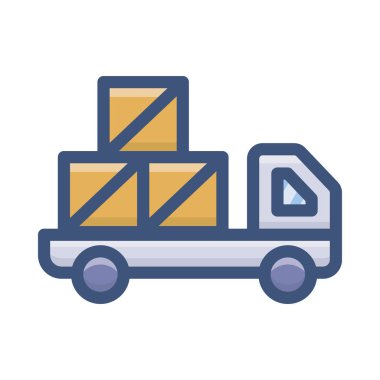 Düz teslimat kamyon vektör tasarımı 