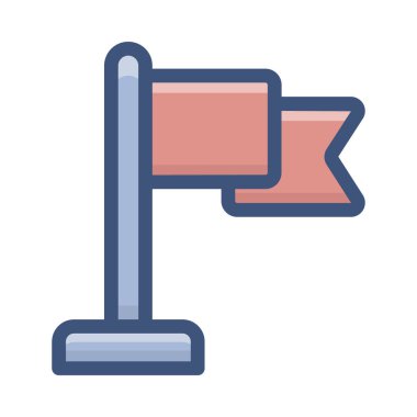 Düz çırpınan bayrak vektör tasarımı 