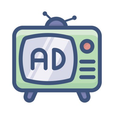 Katı tasarımretro televizyon reklam vektörü 