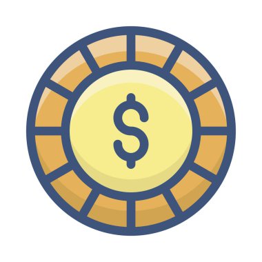 Düz dolar sikke vektör tasarımı 