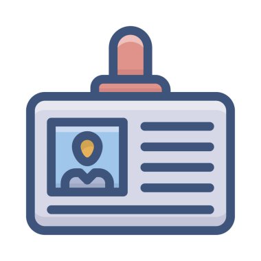 Düz tasarımda kimlik kartı vektörü 