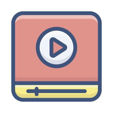 Video öğreticiler simge düz tasarım 