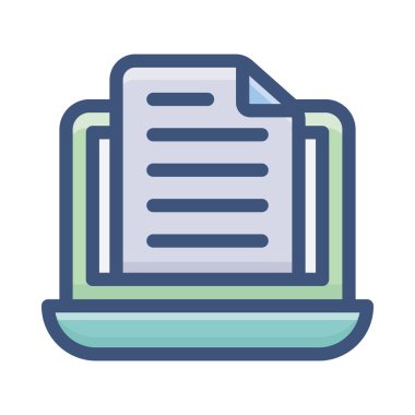 Çevrimiçi belge simgesi düz tasarım 