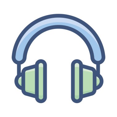 Düz tasarımda kulaklık simgesi.