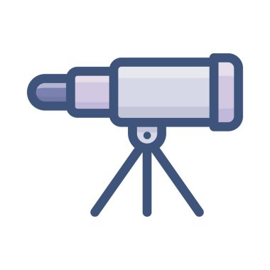 Düz tasarımda teleskop simgesi vektörü 