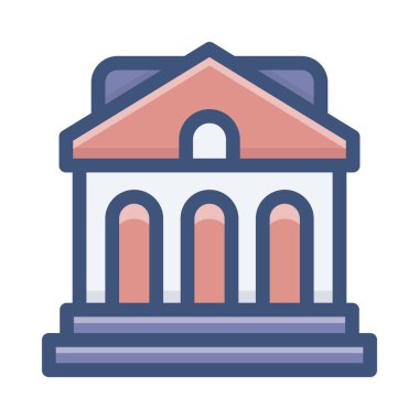 Düz tasarımda okul binası simgesi 